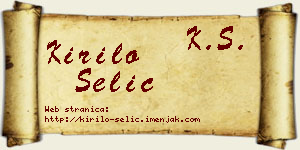 Kirilo Selić vizit kartica